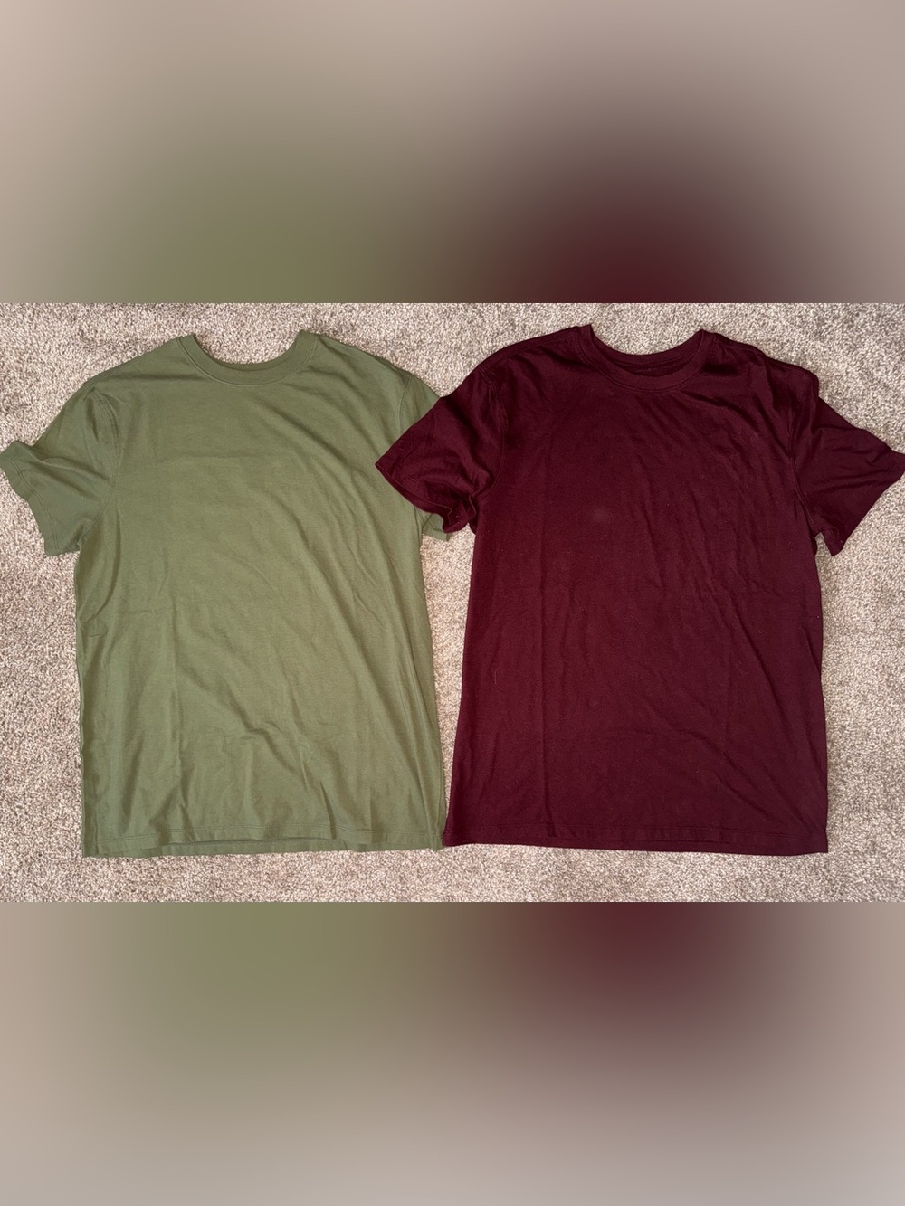 Goodfellow & Co Olive Green and Burgundy Short Sleeve Crew Tee Set